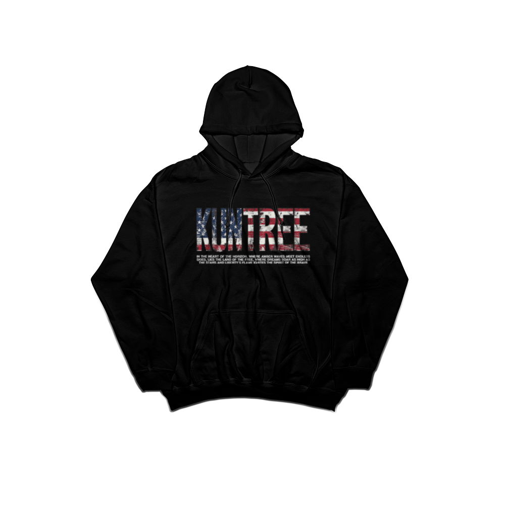 Kuntree US flag hoodie black